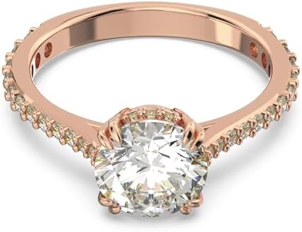 Amazon.com: Swarovski Una Angelic ring, Round cut, Clear, Silver