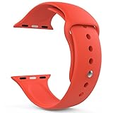 MoKo Apple Watch Band Series 1 Series 2, Soft Silicone Replacement Sports Band for 42mm Apple Watch 2015 & 2016 All Models, ORANGE (Not fit 38mm Versions)