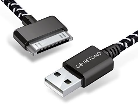 Go Beyond 10FT 3M Long Black Strong Nylon Braided 30 Pin to USB Sync and Charge Cable Cord for Apple iPhone 4/4s, iPad 1/2/3, iPod