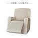 CHUN YI Stretchable Recliner Cover 1 Piece Jacquard Chair Slipcover with Elastic Band, Spandex Sofa Replacement with Side Pocket for Living Room(Ivory White)