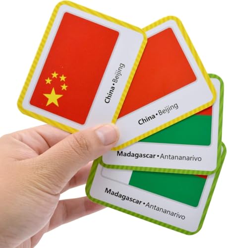 Menique. Juego de Memoria de Banderas del Mundo. 50 Pares de países. Bandera, país y Capital