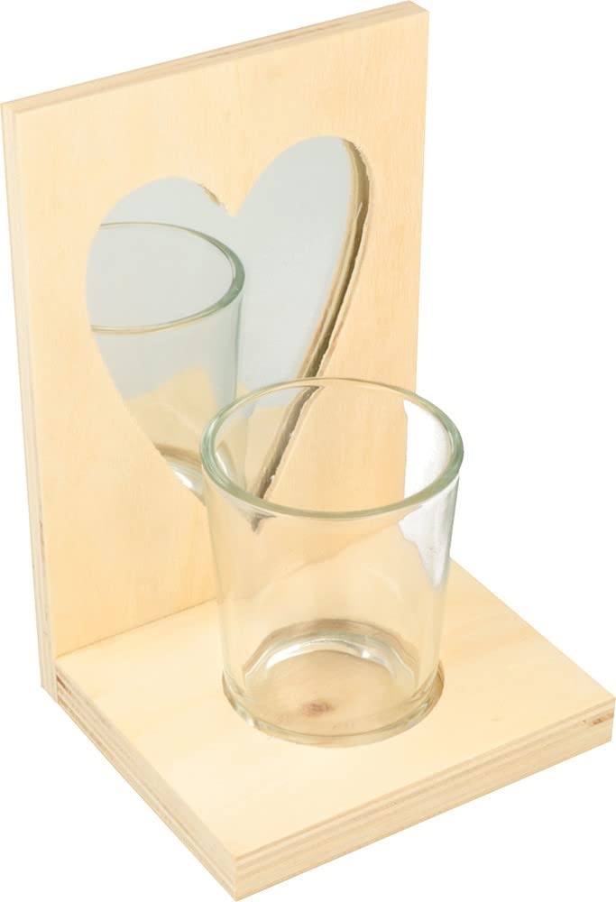 Artemio Candle Holder+Mirror Heart 110x9x15cm