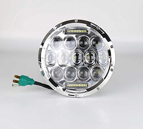 FUSKANG 75W Round Wrangler Lamp With Daytime Running Light 7 Inch Wrangler Spotlights Far And Near Light Headlights 75W 7 Inch Harley Headlights Wrangler Modified Headlights (Color : Silver)