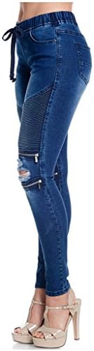 SWEET BOHEMIAN TWILL JOGGER PANTS WITH COMFORT STRETCH, SMALL, BIKER DENIM DARK BLUE #999