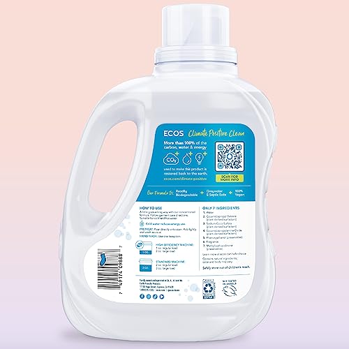 ECOS Laundry Detergent Liquid, 200 Loads Dermatologist Tested Laundry