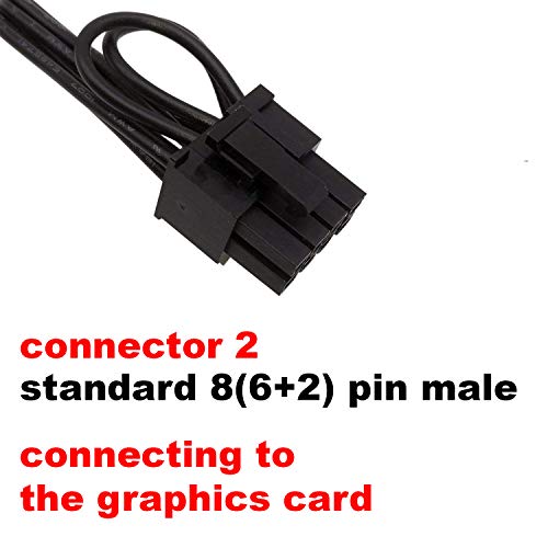 Mini 6 Pin male to 8(6+2) Pin male PCI Express Video Card Power Adapter
