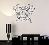 Vinyl Wall Decal Fire Department Emblem Shield Firefighter Stickers VS240