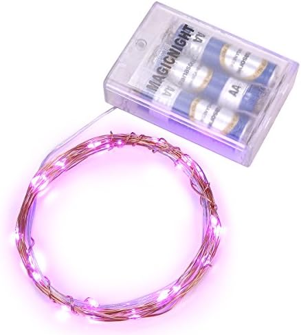 Magicnight Valentine's Day Purple 10ft 30 Mini Micro LED Copper Starry Fairy Strings Lights AA Battery Powered Operated Set of 2