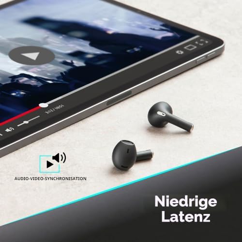 | Crystal | TWS Bluetooth 5.0 Kabelloser In-Ear-Kopfhörer mit Ladebox – Umgebungsgeräuschunterdrückung – Sprechzeit: 3,5 Stunden – Aufladen: 1,5 Stunden – Reichweite: 10 m Schwarz