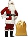ADOMI Santa Claus Costume for Men Adults Santa Suit 11pcs Mens Red Deluxe Christmas Clause Outfit Cosplay Vacation Suits Set 2XL