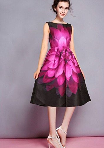 Buy Maruti Villa Women S Knee Length Round Neck Floral Printed A Line Dresses D 58 Liza 05 Pink Xx Large At Amazon In