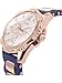 GUESS Comfortable Rose Gold-Tone + Iconic Blue Stain Resistant Silicone Strap with Day, Date + 24 Hour Military/Int'l Time. Color: Blue (Model: U0325L8)