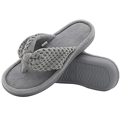 ULTRAIDEAS-Womens-Memory-Foam-Flip-Flop-Slippers-with-Cozy-Terry-Lining-Moisture-Wicking-Open-Toe-Slip-On-Spa-Thong-Sandals-Mules-Ladies-House-Shoes-with-Indoor-Outdoor-Anti-Skid-Hard-Rubber-Sole