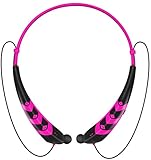 Aduro Amplify SBN55 Wireless In Ear Bluetooth Stereo Headset w/ Noise Cancelling Tech, Ergonomic Design, Secure Fit, Built In Mic (Pink)