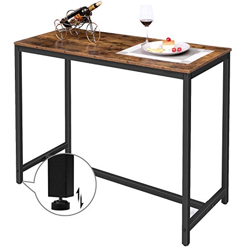 HOOBRO Bartisch, Küchentisch, Küchentresen, rechteckiger Stehtisch, stabiles Metallgestell, 120 x 50 x 90 cm… – Bild 7