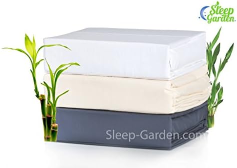 SLEEP GARDEN Bamboo Pillowcases | 320-Thread-Count | 2 King Size Pillowcases | 100% Bamboo | Hotel Quality | Super Soft | Eco-friendly | GMO Free | Hypoallergenic (Ivory)
