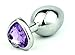 Pure Cell, Small Heart Shaped Base with Jewelry Birth Stone Butt Anal Play, Purple