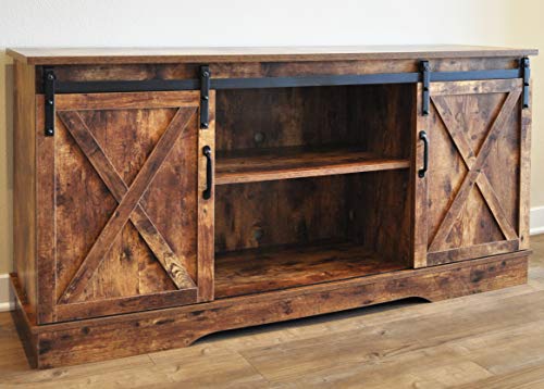 Rainbow Sophia TV Stand for TVs Up to 65 Inch, Modern Farmhouse Wood Storage Cabinet with Sliding Barn Doors and… - Image 3