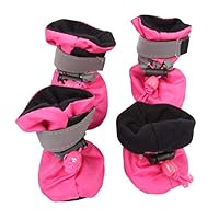 royalwise Anti-Slip Winter Dog Boots Pet Shoes Soft Stockings Paw Protector Booties for Small Dogs (M, SprRose)