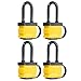 INSMA 4 x Long Shackle Heavy Duty Padlocks Keyed Alike Master Locks 50mm Multipurpose Long Shackle Padlocks with 2 Keys Ideal to Outdoors / Garages / Sheds / Bike
