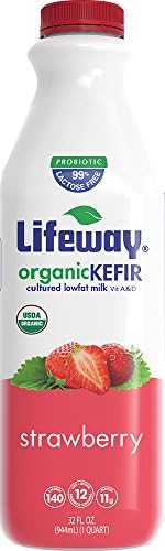 Lifeway Organic Lowfat Kefir, Strawberry, 32 Ounce, 11g Protein, 12 Live Active Cultures