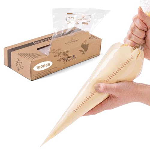 Bake Choice 18 Inch Piping Bags, 100PCS Thickened Disposable Pastry Bags
