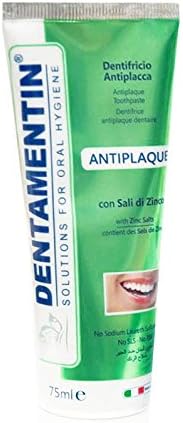 Dentamentin Antiplaque Toothpaste with Zinc Salts - 2.54 Fluid Ounces (75ml) Tube [ Italian Import ]