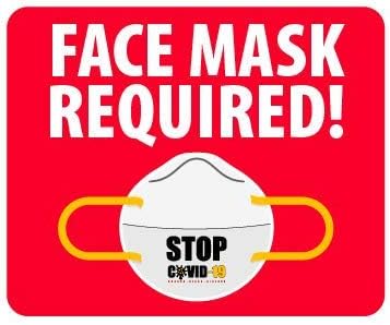 Face Mask Required Sticker - 5'' Wide - Made in the USA by Veterans