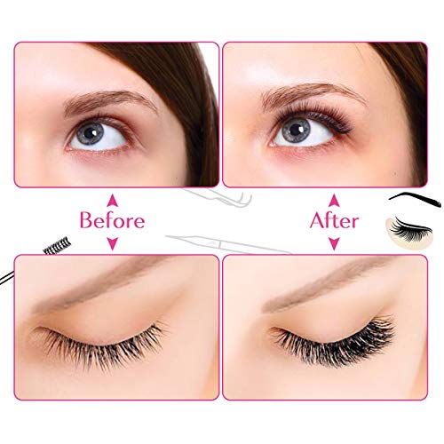 Luckyfine Pro 22pcs Eyelash Extension Kits False Lashes Tool Curl Glue With Cosmetic Case For Makeup Practice Eye Lashes Graft, Lash Starter Kit, Eyelashes Extension Practice Set - Thumbnail 5
