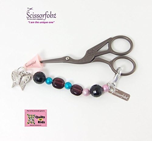 Scissor fobs by SCISSORFOBZ-Charming Collection-One of a kind- Quilters Sewers Gifts. FREE: Golden Stork Embroidery Scissors, Bluetooth Scissorfinder, Magnetic Gift Box &amp; Reusable Tote bag. C15005783