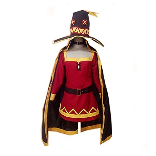 Megumin Costume Deluxe Deep Red Uniform Cloth Dress CL Suba Cosplay