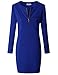 Doublju Womens Long Sleeve Ribbed Knit Dress With Zipper Front