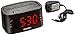AM/FM clock radio with large LED Digit display, Digital Tuning, Black