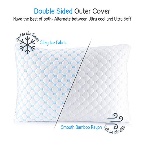 Clara Clark Cooling Pillows for Sleeping Memory Foam Pillows Luxury Gel Pillow with