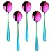 Soup Spoons, Color ME Rainbow 18 10 Stainless Steel Round Spoons, Set of 10