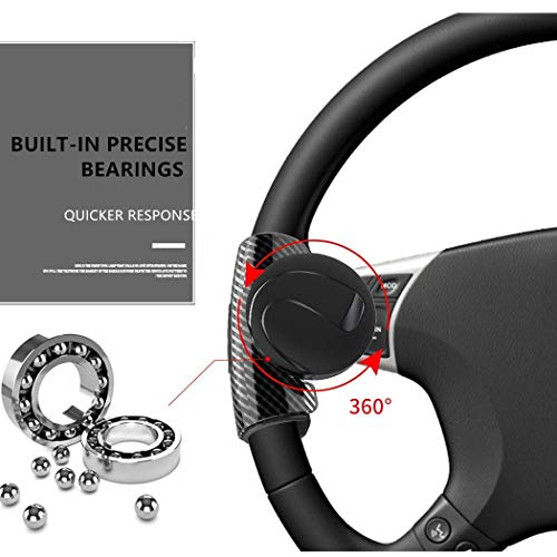 PACEWALKER Steering Wheel Knob Spinner, Easy Installation Flexible Control Universal Fit for Car Truck SUV Tractor Trailer Big Rig Boat & More (Black) - Thumbnail 6