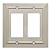 Franklin Brass Classic Architecture (1-Pack) Decorative Light Switch Cover Brushed Nickel 2-Gang Decorator/Rocker Wall Plate Double Switch Electrical Outlet Guard W35224-SN-C