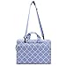 MOSISO Canvas Geometric Pattern Shoulder Bag Compatible with 15-15.6 inch Laptop, Pure Deep Blue Grid