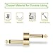 OTraki Z Type Guitar Pedal Connector 4 Pack TS Copper Male Connector Pedal to Pedal Guitar Pedal Coupler, 6.3mm 1/4 Inch Flat Patch for Effect Pedalboard Space Saving, Gold
