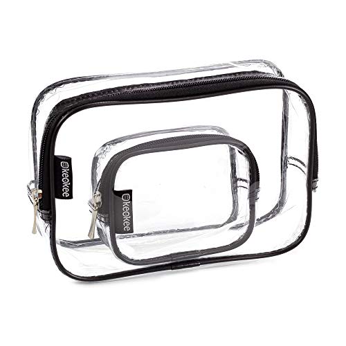 Keokee Clear Toiletry Bag Set, Quart Size with Smaller Case for Travel