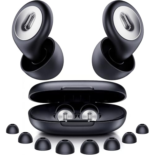 2026 Pro Ear Plugs for Sleeping, 46dB ASTM Certified Noise Cancelling Ear Plugs for Side Sleepers, 360° Pressure-Balanced, Snore & Noise Blocking with 6 Ear Tips, All-Day Comfortable Fit, Black