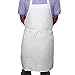 Utopia Kitchen Bib Aprons Bulk, 2 Pack Aprons, White
