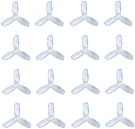 Genuine Gemfan 1940 3-Blades Hulkie (1.9x4x3) Propellers by RAYCorp. 16 Pieces(8CW, 8CCW) Crystal - Polycarbonate 1.9-inch Tri Blades Micro Quadcopters & Multirotors Props + RAYCorp Battery Strap