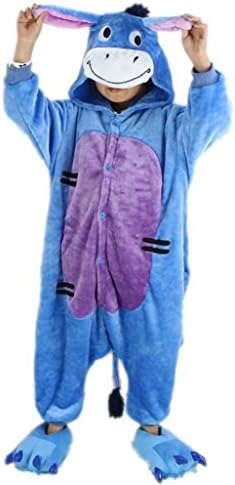 MLT Children's Cartoon Warm Pajamas Costume Onesie Sleepusits (L, Donkey)