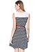 Allegra K Women's Chiffon Panel Stripe Short Sleeveless A-Line Dress with Belt Blue Large