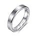 Frank S.Burton 3mm 4mm 6mm 8mm Tungsten Ring for Men Women Beveled Edge Matte Silver Wedding Band Comfort Fit Size 4-14