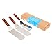 Stainless Steel Spatula Set - Nosiva Cooking Utensils Kit, Smooth Cooking Spatula, Metal Perforated Spatulas, Turner and Scraper with Wooden Handles for Teppanyaki Outdoor Grills Griddle
