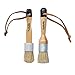 Featherline Series Natural Bristle 2 Brush Set | 1 Inch Round and Flat Detail Brushes | Use to Apply Paint, Wax, Cream and More