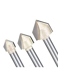 HUHAO   Punta de ranura para grabado en V de acero de tungsteno CNC 1 4 vástago 90 grados 1 4 diámetro de corte para madera contrachapada MDF 5 piezas
