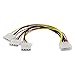 ZRM&E 2pcs 4Pin IDE PSU Power Splitter Cable D Type Large 4P Molex 1 Male to 3 Female Multiplier PC Fan Extension Cable